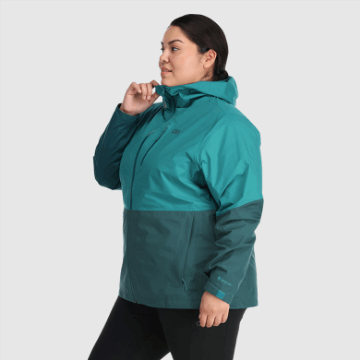 Ulkoilututkimus Naisten Aspire Ii Gore-tex® Plus Size -sadetakki Deep Lake/treeline