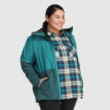 Ulkoilututkimus Naisten Aspire Ii Gore-tex® Plus Size -sadetakki Deep Lake/treeline