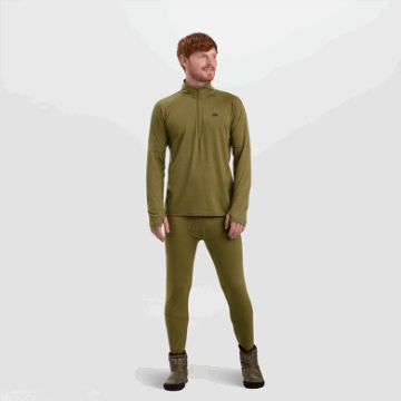 Ulkoilututkimus Miesten Alppihiihto Merino Quarter Zip Loden