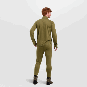 Ulkoilututkimus Miesten Alppihiihto Merino Quarter Zip Loden