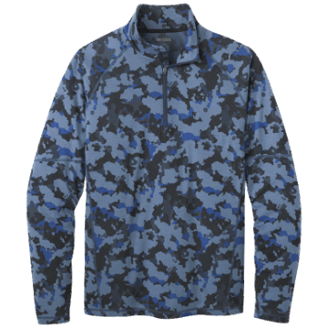 Ulkoilututkimus Miesten Alppihiihto Merinovilla Neljäsosa Vetoketju Naval Blue Camo