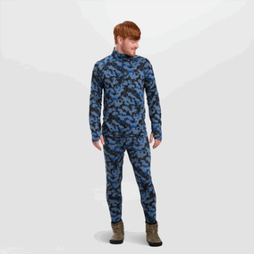 Ulkoilututkimus Miesten Alppihiihto Merinovilla Neljäsosa Vetoketju Naval Blue Camo