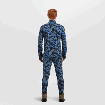 Ulkoilututkimus Miesten Alppihiihto Merinovilla Neljäsosa Vetoketju Naval Blue Camo