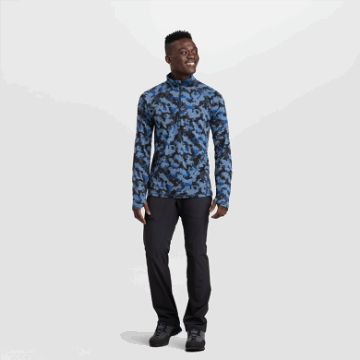 Ulkoilututkimus Miesten Alppihiihto Merinovilla Neljäsosa Vetoketju Naval Blue Camo