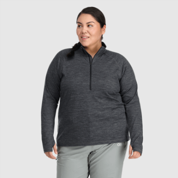 Ulkoilututkimus Naisten Alppien Merino 150 Half Zip-plus Charcoal Kanerva
