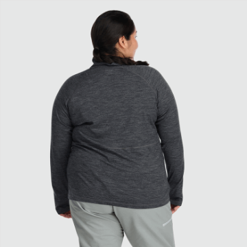 Ulkoilututkimus Naisten Alppien Merino 150 Half Zip-plus Charcoal Kanerva