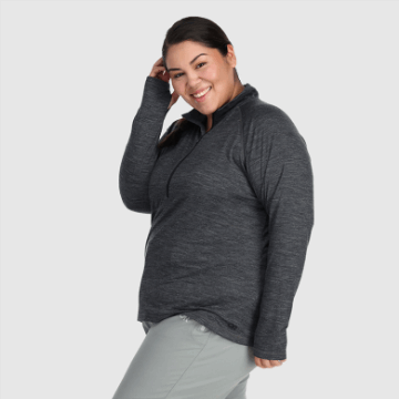 Ulkoilututkimus Naisten Alppien Merino 150 Half Zip-plus Charcoal Kanerva