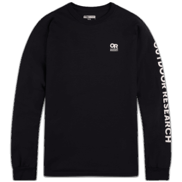 Ulkoilututkimus Tai Lockup Rinnassa Logo L/s Tee Musta/valkoinen