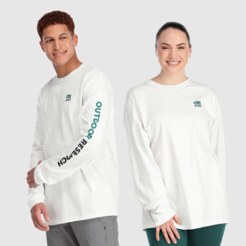 Ulkoilututkimus Tai Lockup Rinta Logo L/s Tee Valkoinen/syvä Järvi
